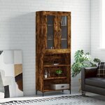 vidaXL Buffet haut Chêne fumé 69 5x34x180 cm Bois d'ingénierie