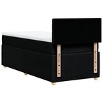 vidaXL Sommier à lattes de lit avec matelas Noir 90x200 cm Tissu