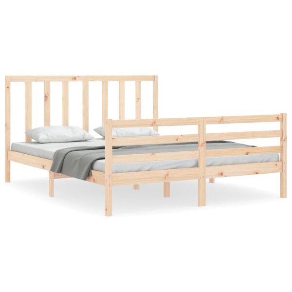 vidaXL Cadre de lit avec tête de lit 160x200 cm bois massif