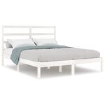 vidaXL Cadre de lit Blanc Bois massif 120x190 cm Petit double