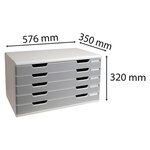 Module De Classement Modulo Office 5 Tiroirs A3 - Granit - Exacompta