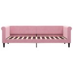 vidaXL Lit de jour avec gigogne et tiroirs rose 80x200 cm velours
