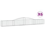vidaXL Paniers à gabions arqués 6 Pièces 400x30x40/60 cm Fer galvanisé