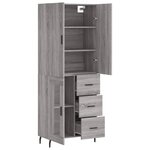 vidaXL Buffet haut Sonoma gris 69 5x34x180 cm Bois d'ingénierie