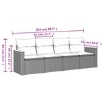 vidaXL Salon de jardin avec coussins 4 Pièces beige résine tressée