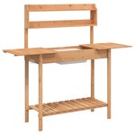 vidaXL Table de rempotage avec évier marron bois massif de sapin