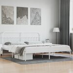 vidaXL Cadre de lit métal avec tête de lit blanc 193x203 cm