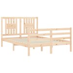 vidaXL Cadre de lit avec tête de lit 120x200 cm bois massif