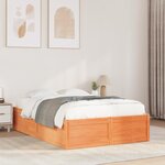 vidaXL Cadre de lit sans matelas cire marron 120x190cm bois pin massif