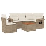 vidaXL Salon de jardin avec coussins 6 Pièces beige résine tressée
