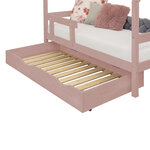 Tiroir de lit 80 x 200 avec sommier BUDDY - rose pastel