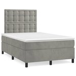 vidaXL Sommier à lattes de lit et matelas gris clair 120x190cm velours