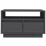 vidaXL Meuble TV Gris 60x35x37 cm Bois de pin massif