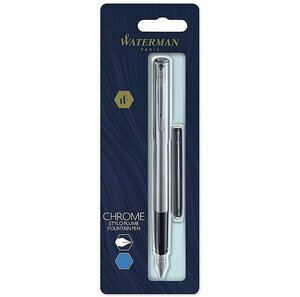 Waterman graduate allure stylo plume métal brossé plume fine encre bleue sous blister