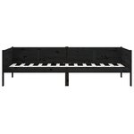vidaXL Lit de jour Noir Bois de pin massif 90x190 cm