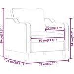 vidaXL Fauteuil Gris clair 60 cm Tissu