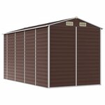 vidaXL Abri de jardin marron 191x385x198 cm acier galvanisé