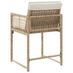 vidaXL Chaises de jardin avec coussins lot de 4 beige résine tressée