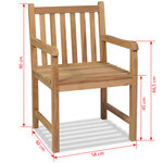 vidaXL Chaises d'extérieur lot de 2 Bois de teck solide