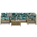 vidaXL Salon de jardin 7 Pièces avec coussins bois de pin imprégné