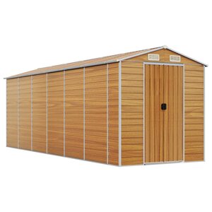 vidaXL Abri de jardin marron clair 191x555x198 cm acier galvanisé