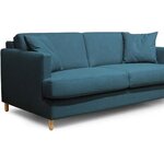 Hexagone - Canapé convertible 3 places - Tissu Bleu pétr- 182 x 98 x 82 cm - Larry