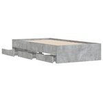 vidaXL Cadre de lit et tiroirs gris béton 75x190 cm bois d'ingénierie