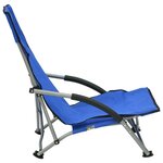 vidaXL Chaises de plage pliables 2 Pièces Bleu Tissu