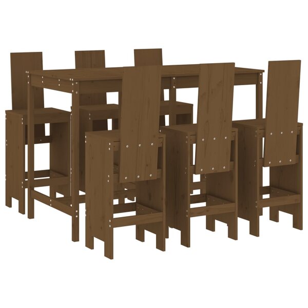 vidaXL Ensemble de bar de jardin 7 Pièces marron miel bois de pin massif