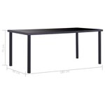 vidaXL Table à manger Noir 180x90x75 cm Verre trempé