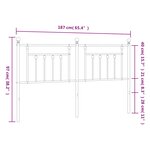 vidaXL Tête de lit métal blanc 180 cm