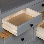 vidaXL Buffet haut Gris 93x40 5x180 cm Pin Gamme Panama