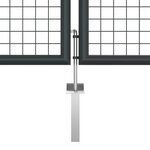 vidaXL Portail en maille de jardin Acier galvanisé 400 x 175 cm Gris