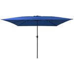 parasol de jardin carré vidaXL 295x245 cm bleu azur