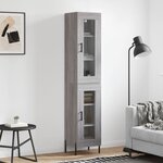 vidaXL Buffet haut Sonoma gris 34 5x34x180 cm Bois d'ingénierie