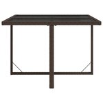 vidaXL Table de jardin Marron 109x107x74 cm Résine tressée et verre