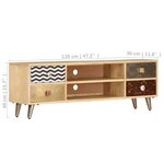 vidaXL Meuble TV 120x30x40 cm Bois massif de manguier