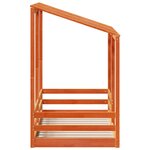 vidaXL Lit pour enfants et toit cire marron 70x140 cm bois massif pin