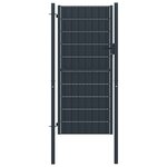 vidaXL Portail de clôture PVC et acier 100x124 cm Anthracite