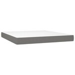 vidaXL Sommier à lattes de lit avec matelas Gris foncé 180x200cm Tissu