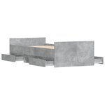 vidaXL Cadre de lit tête de lit et pied de lit gris béton 100x200 cm