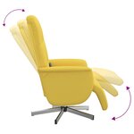 vidaXL Fauteuil inclinable de massage repose-pieds jaune clair tissu
