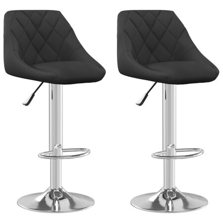 vidaXL Tabourets de bar lot de 2 noir velours