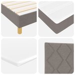Lit Box Spring vidaXL avec Matelas en Taupe  180x200 cm  Tissu