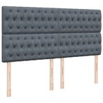 vidaXL Sommier à lattes de lit et matelas Gris foncé 200x200cm Velours