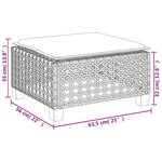 vidaXL Tabouret de jardin et coussin gris 63 5x56x32 cm résine tressée