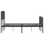 vidaXL Cadre de lit métal avec tête de lit/pied de lit noir 140x190 cm