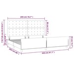 vidaXL Cadre de lit avec tête de lit marron foncé 200x200 cm Tissu
