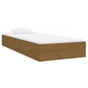 vidaXL Cadre de lit Marron miel Bois massif 75x190 cm Petit simple