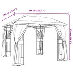vidaXL Tonnelle avec double toit et parois en filet anthracite acier